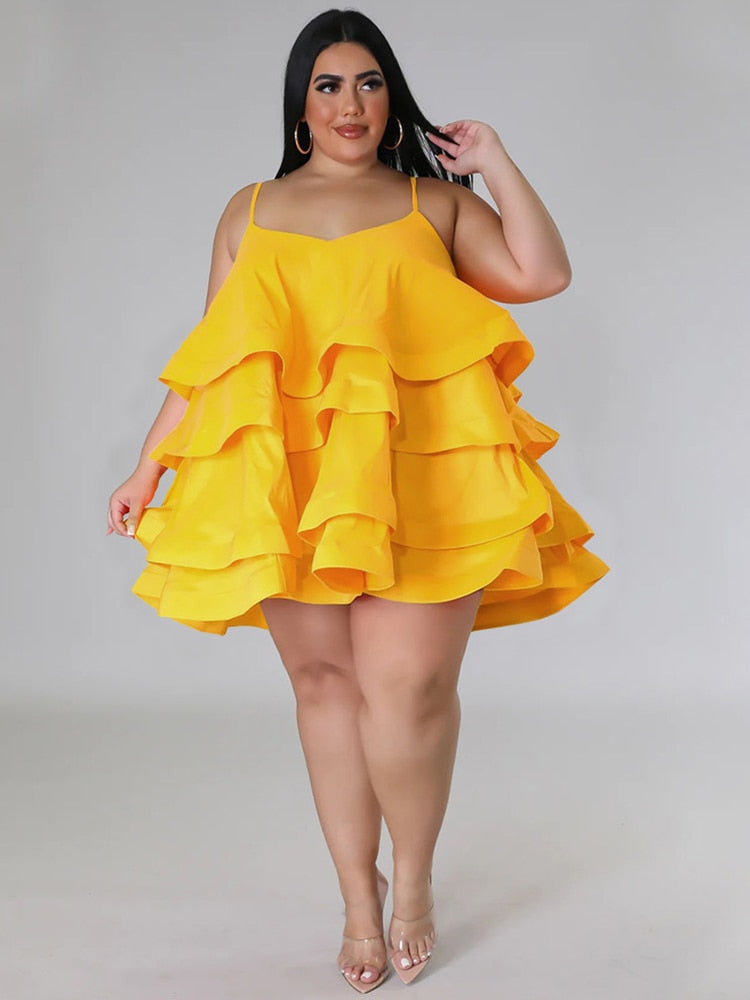 Petal Power- the Flower Petal Tiered Mini Sun Dress Plus Sizes 4 Colors