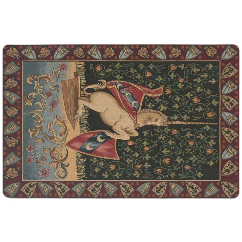 Woodland- the Medieval Mythical Unicorn Tapestry Rug