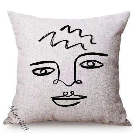 Saul- the Facial Feautures Sketchwork Pillow Case Collection 6 Styles