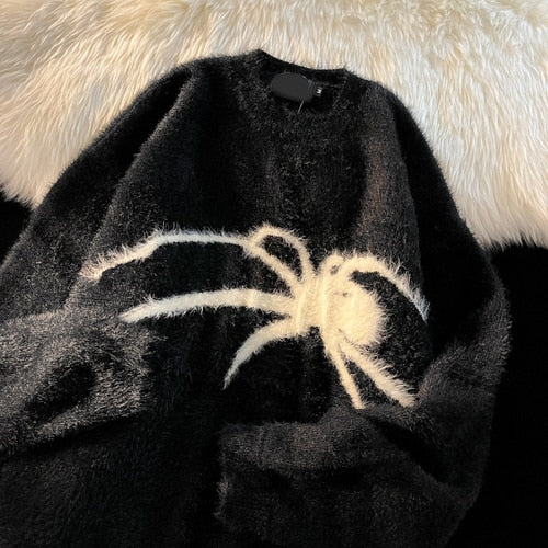 Spidey- the Black Widow Design Fuzzy Sweater 2 Color Ways Plus Sizes