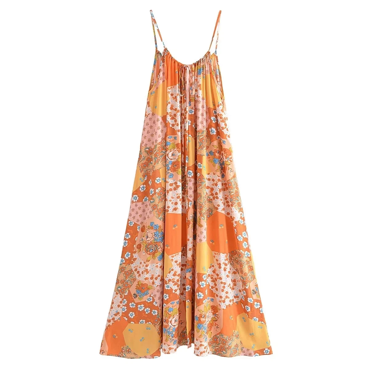 '78- the 1970s Style Tent Silhouette Maxi Dress 3 Color Ways