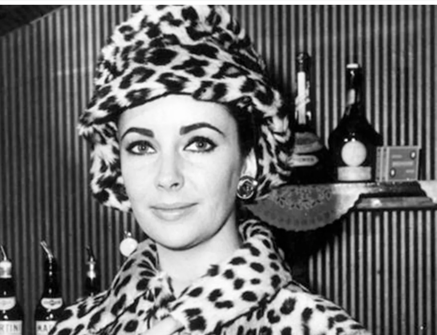 Faux Leopard Print Rock Star Slouch Hat Wired Brim circa 1960s
