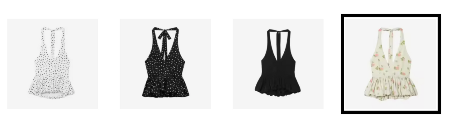 Hawley- the The Low Cut Halter Top with Peplum