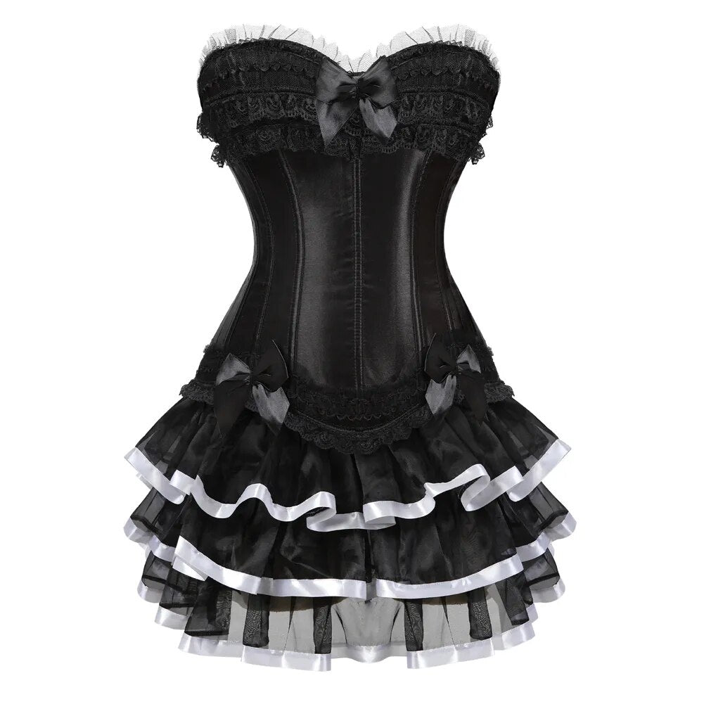 Black Swan- the Tulle Skirted Corset Dress 2 Styles Plus Sizes