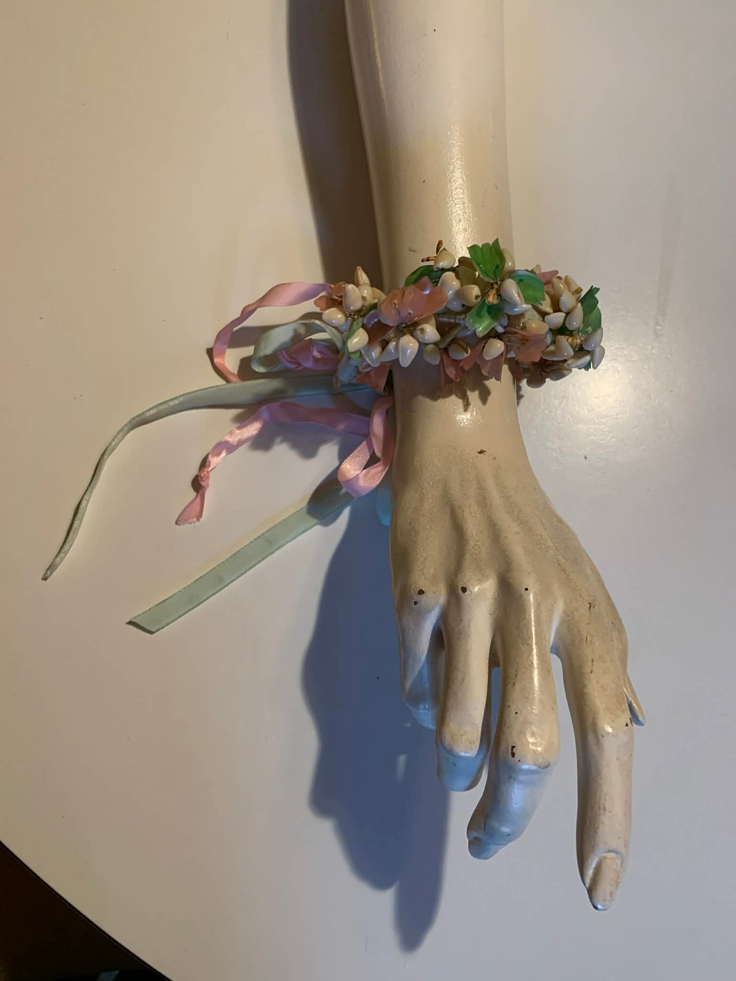 The Conchologist Reimagined Seashell and Celluloid 1930s Piece as Floral Headpiece, Necklace or Bracelet