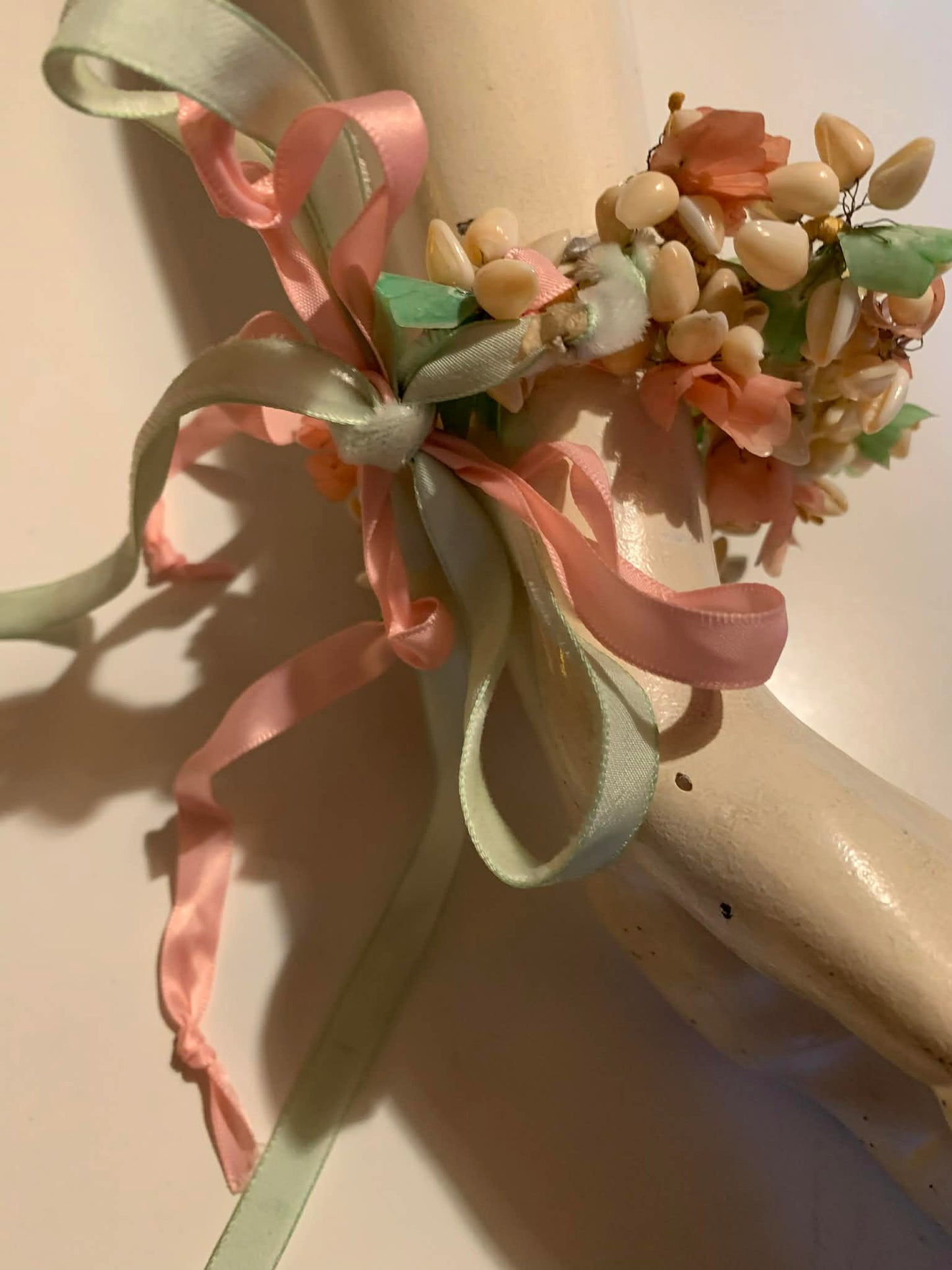 The Conchologist Reimagined Seashell and Celluloid 1930s Piece as Floral Headpiece, Necklace or Bracelet