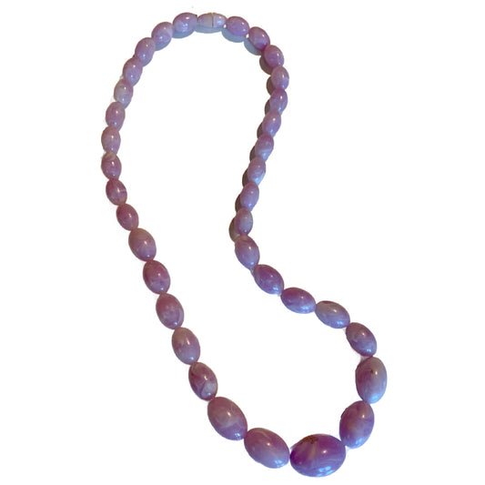 Faux Amethyst Plastic Bead Necklace circa 1960s