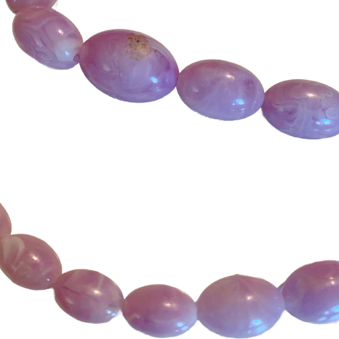 Faux Amethyst Plastic Bead Necklace circa 1960s