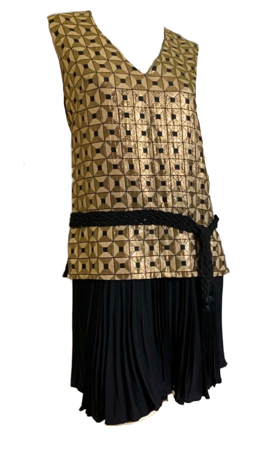 1960s dress metallic gold