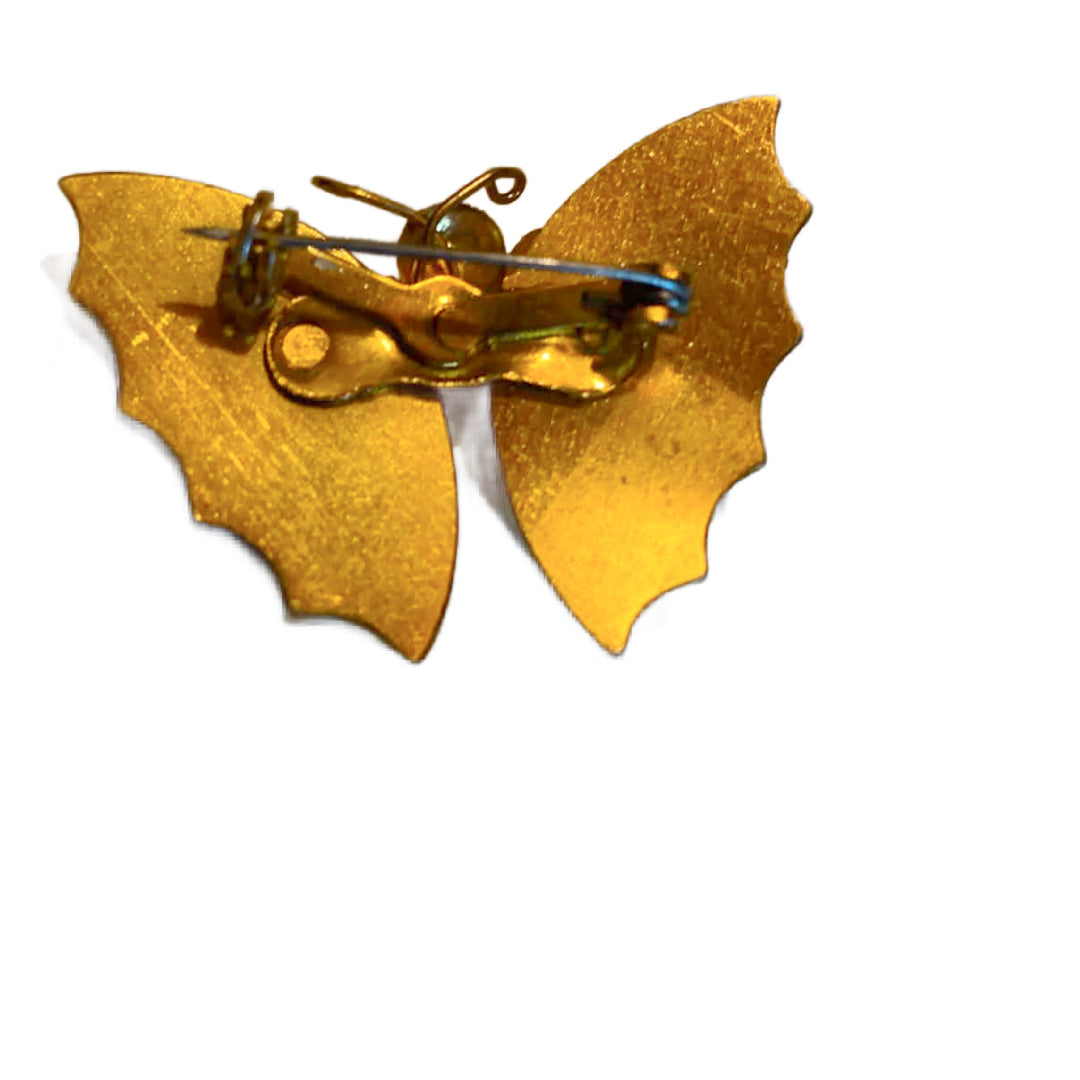 Sea Shell Winged Butterfly Brooch circa 1970s