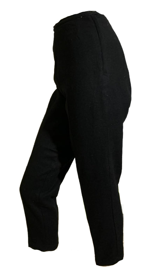 Chic Black Wool Capri Pants circa 1960s