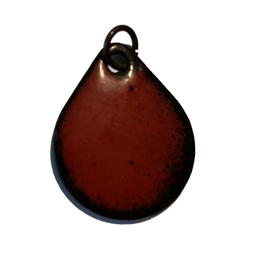 Blood Red Copper Pendant with B on Back circa 1940s