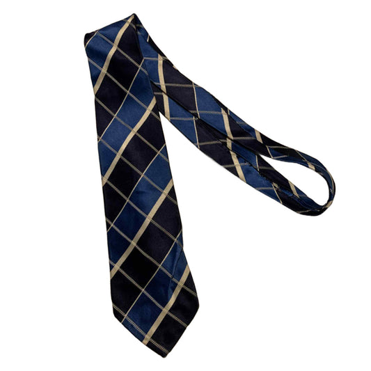 Blue Harlequin Design Silk Men's Tie circa 1940s