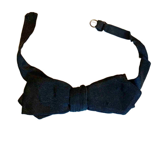 Black Silk Hook-Back Bow Tie circa 1910s