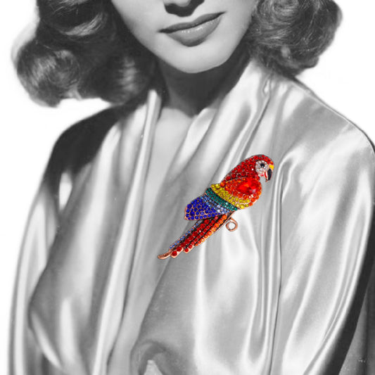 Brightly Colored Tropical Parrot Brooch 2 Color Ways