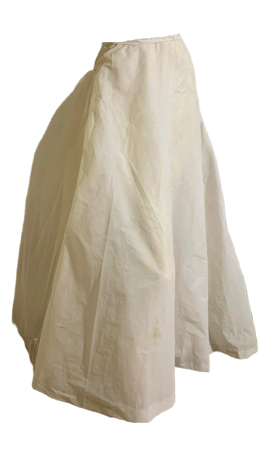 Soft White Bustle Back Long Half Slip w/ Tulle circa 1950s