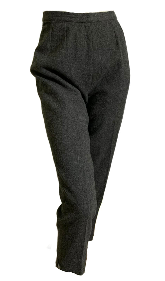 Charcoal Grey Wool Capri Pants circa 1960s