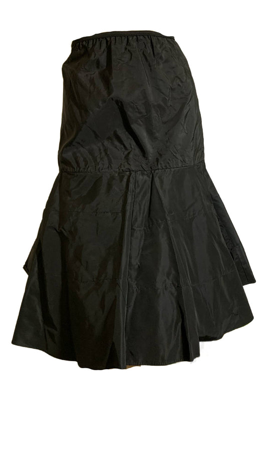 Black Taffeta & Tulle Crinoline Half Slip circa 1950s