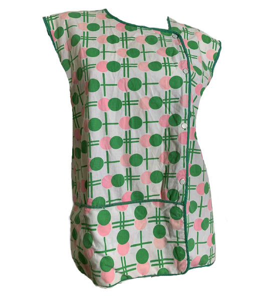 Pink and Green Polka Dot Smock Top circa 1960s