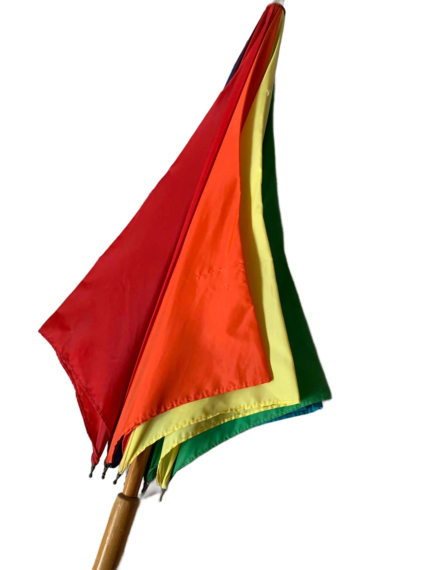 Rainbow Striped Large Nylon Umbrella circa 1980s Diane Von Furstenberg