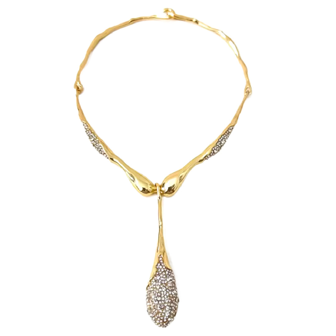 Mallory- the Botanical Rhinestone Pendant Necklace 2 Color Ways