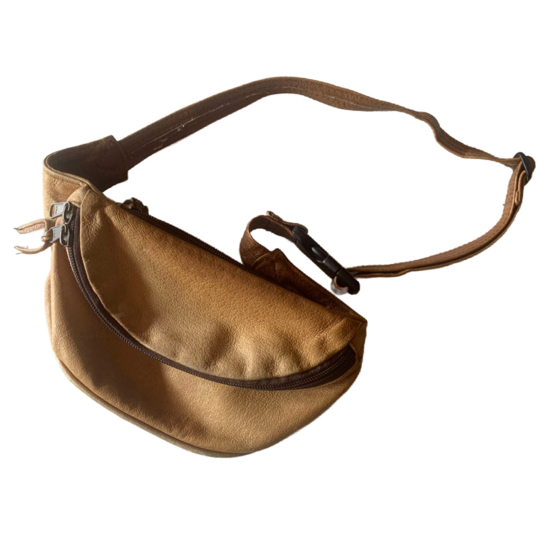 Classic Brown Leather Waist Bag Fanny Pack circa 1990s