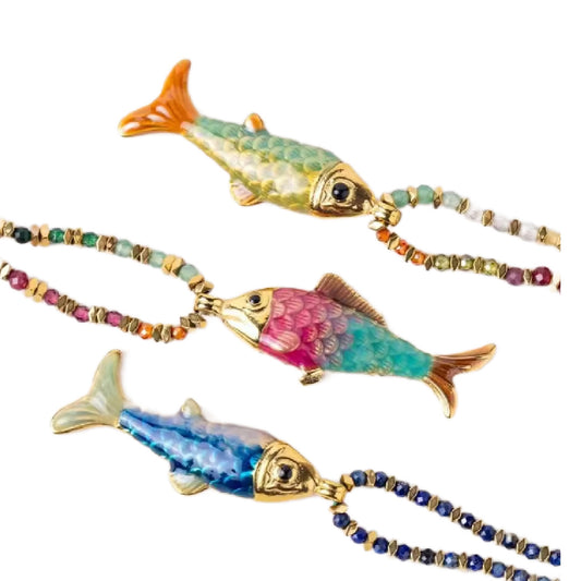 Amphitrite- the Colorful Fish Pendant Necklace 7 Colors