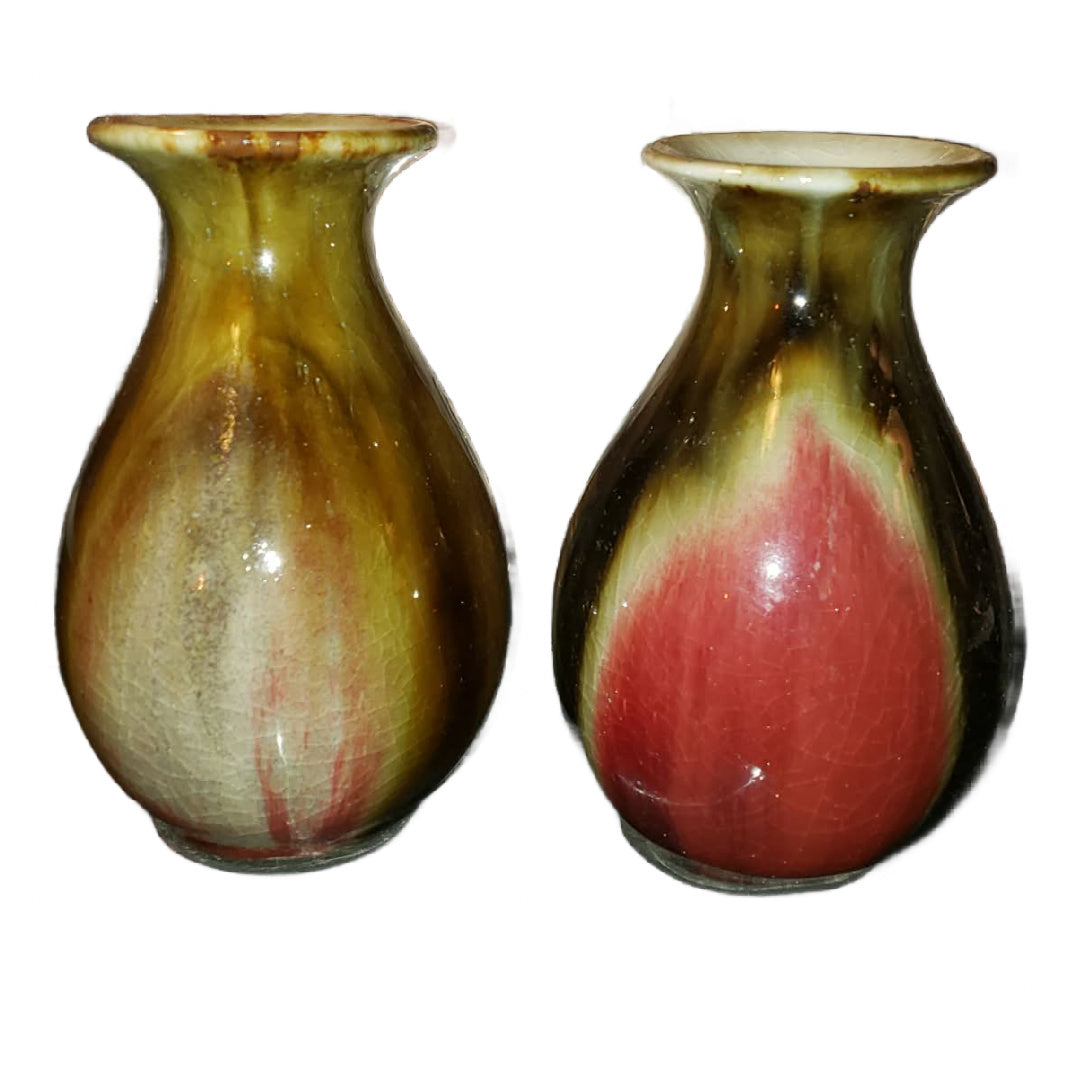 Qing Dynasty Flambé Vases Set 2 1800s-1900s
