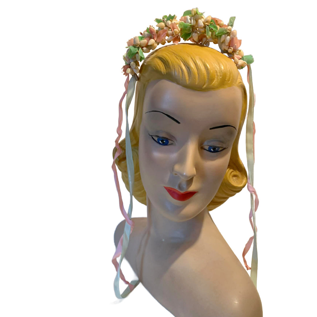 The Conchologist Reimagined Seashell and Celluloid 1930s Piece as Floral Headpiece, Necklace or Bracelet