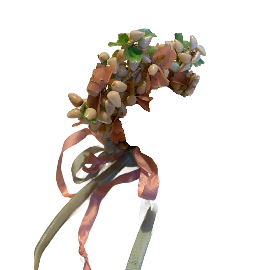 The Conchologist Reimagined Seashell and Celluloid 1930s Piece as Floral Headpiece, Necklace or Bracelet