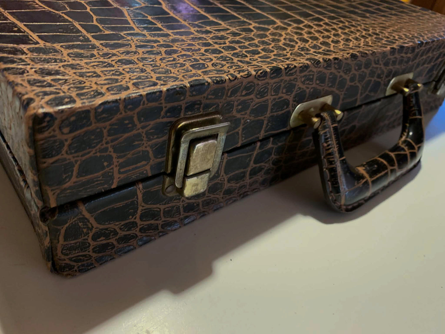 Smart Genuine Alligator Briefcase Red Interior circa 1950s