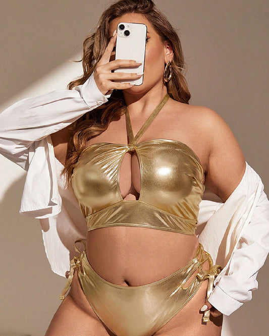 Glow- the Metallic Gold Bikini Plus Size