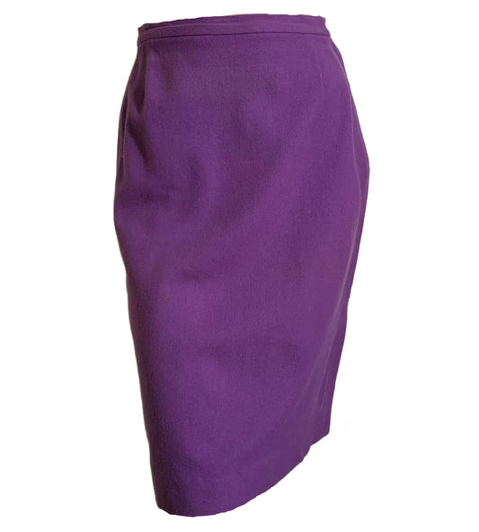 Orchid Purple Wool Pencil Skirt circa 1960s