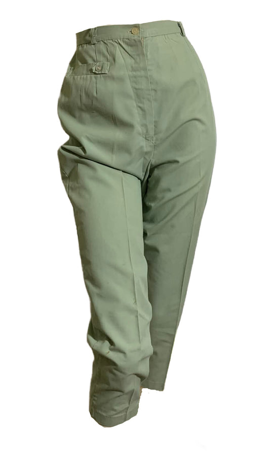 Sea Foam Green Cotton Capri Pants circa 1960s
