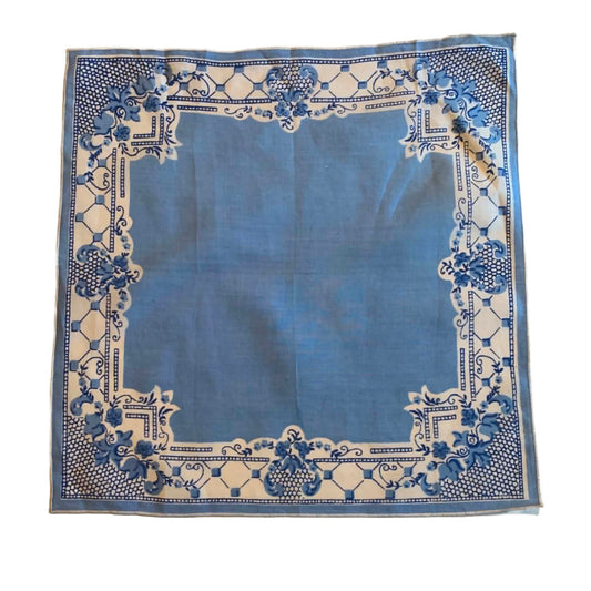 Blue Asian Print Handkerchief circa 1950s