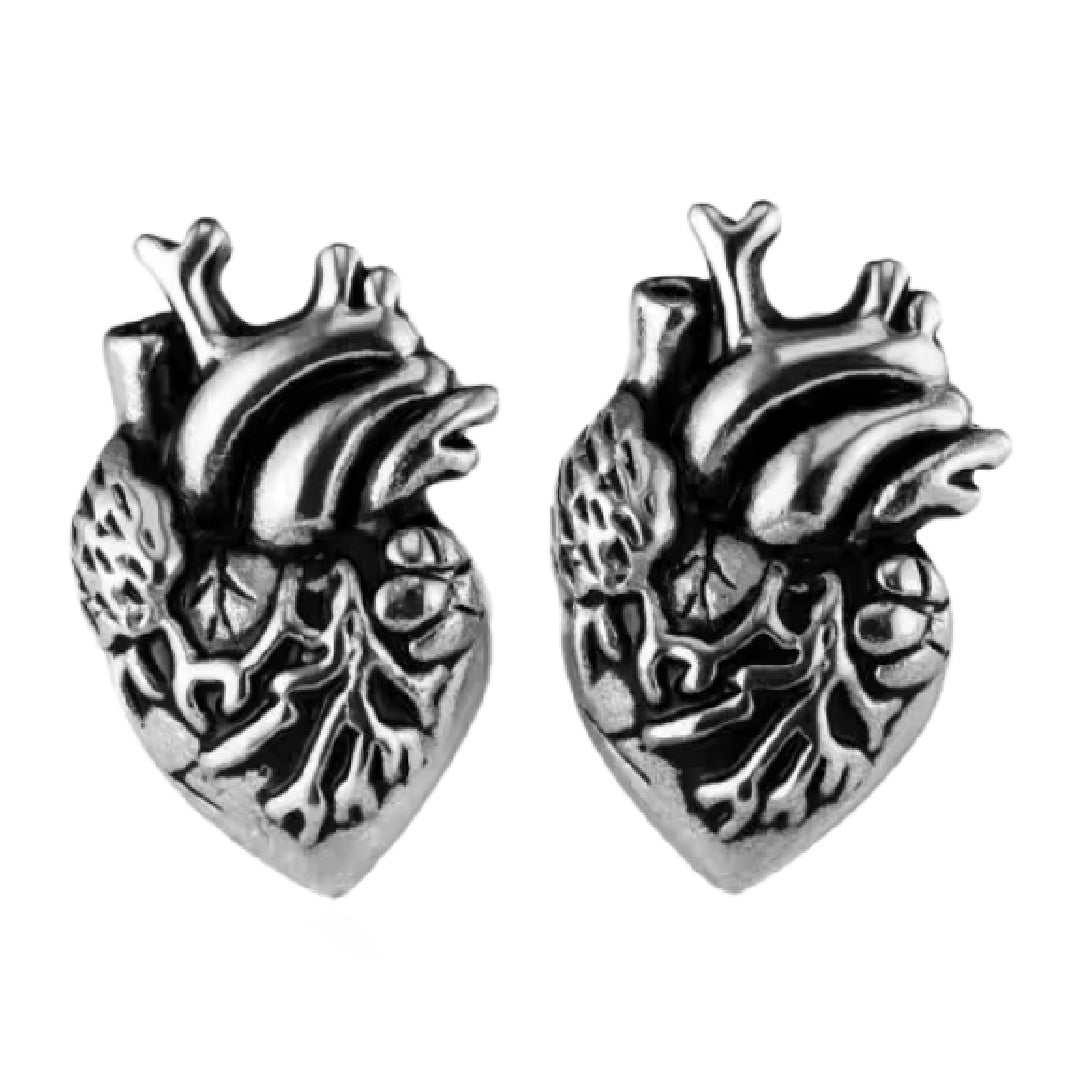 Throb- the Anatomical Heart Stud Earrings