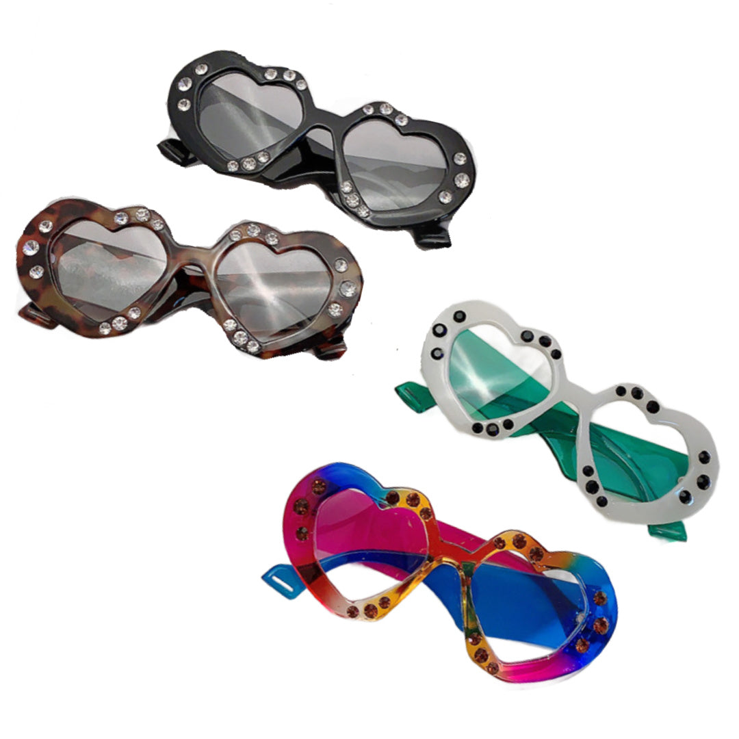 Eye Candy- Dotted Heart Frame Sunglasses 4 Colors