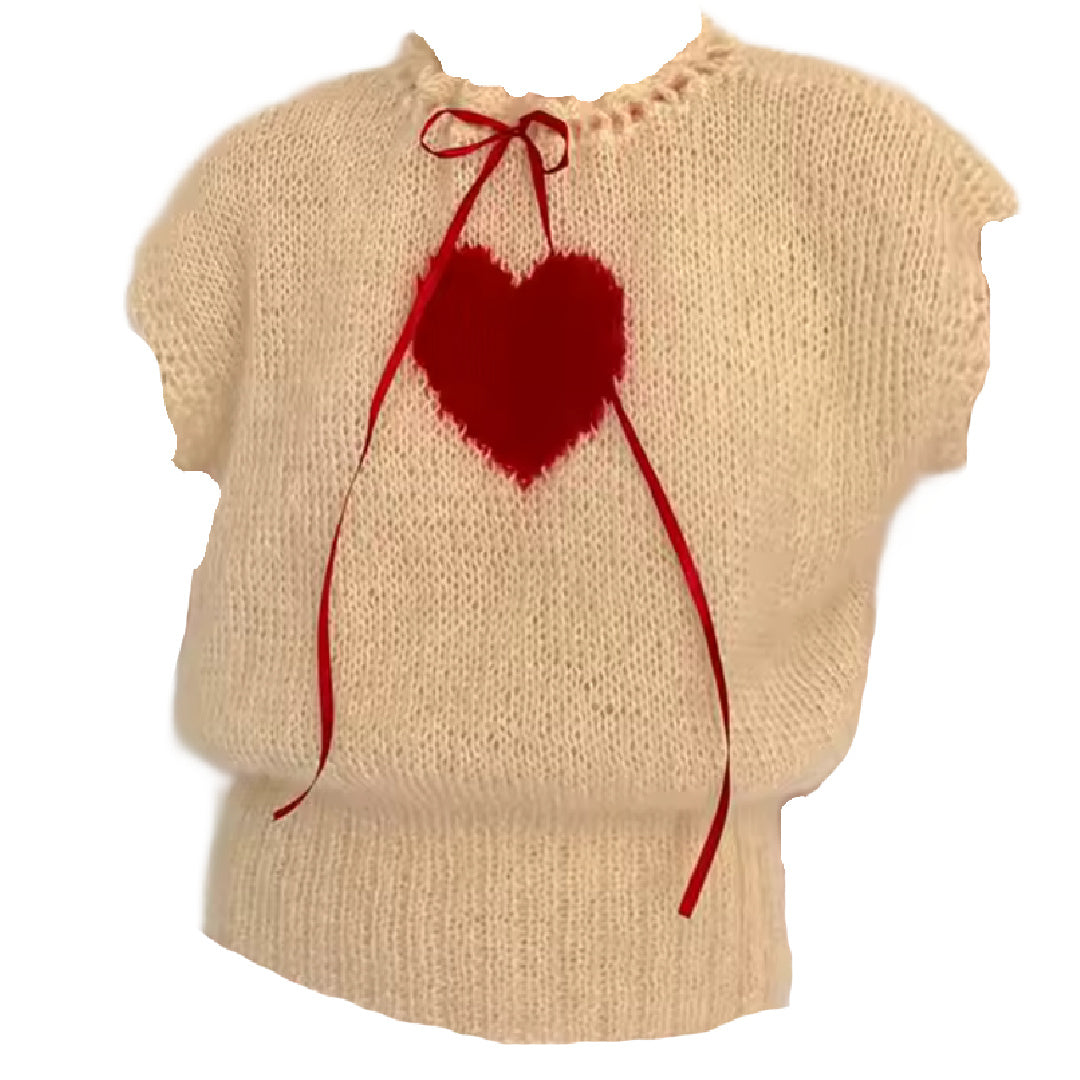 Heartstopper- the Heart Design Bow Neckline Sweater