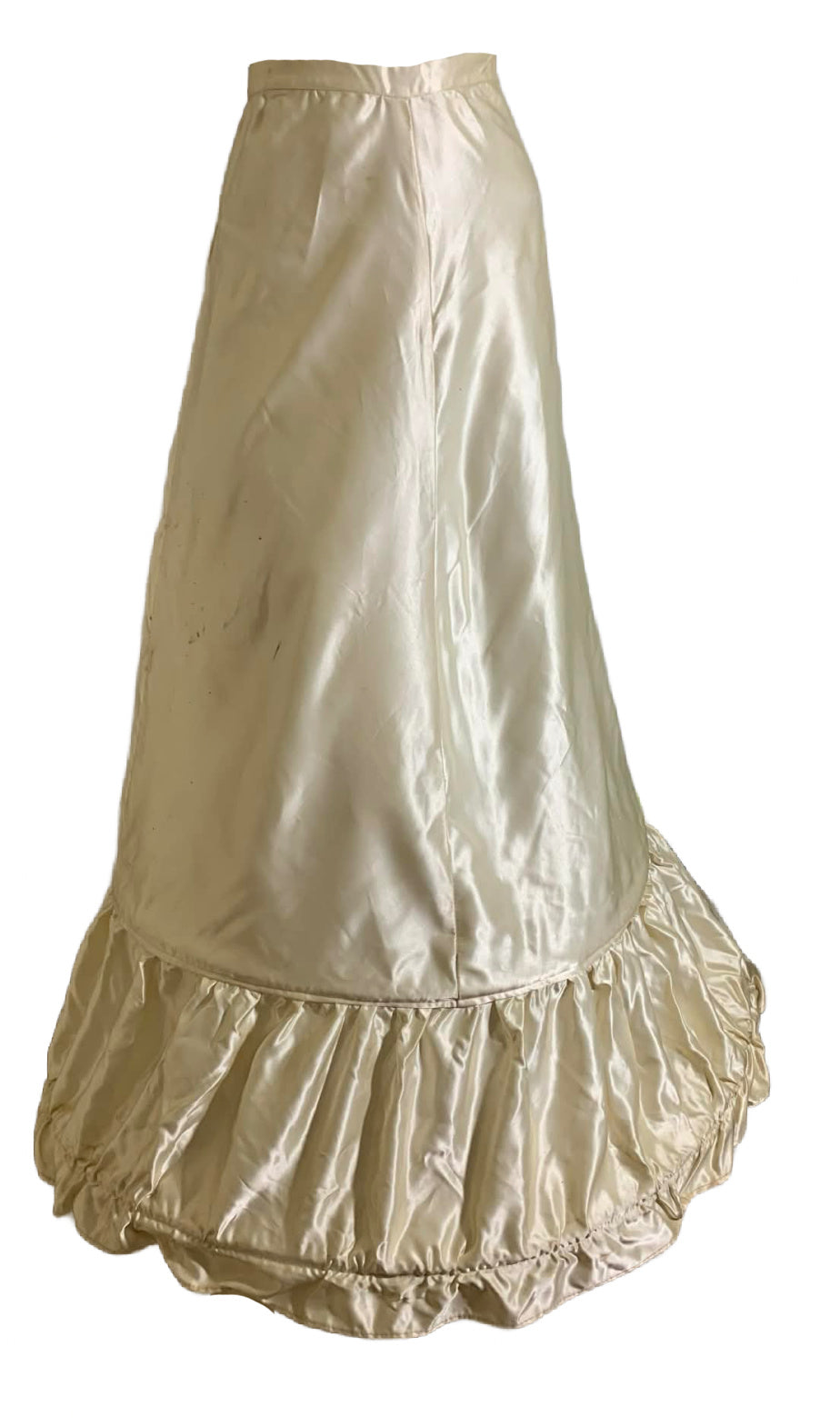Ivory Slipper Satin Hoop Hem Crinoline circa 1940s