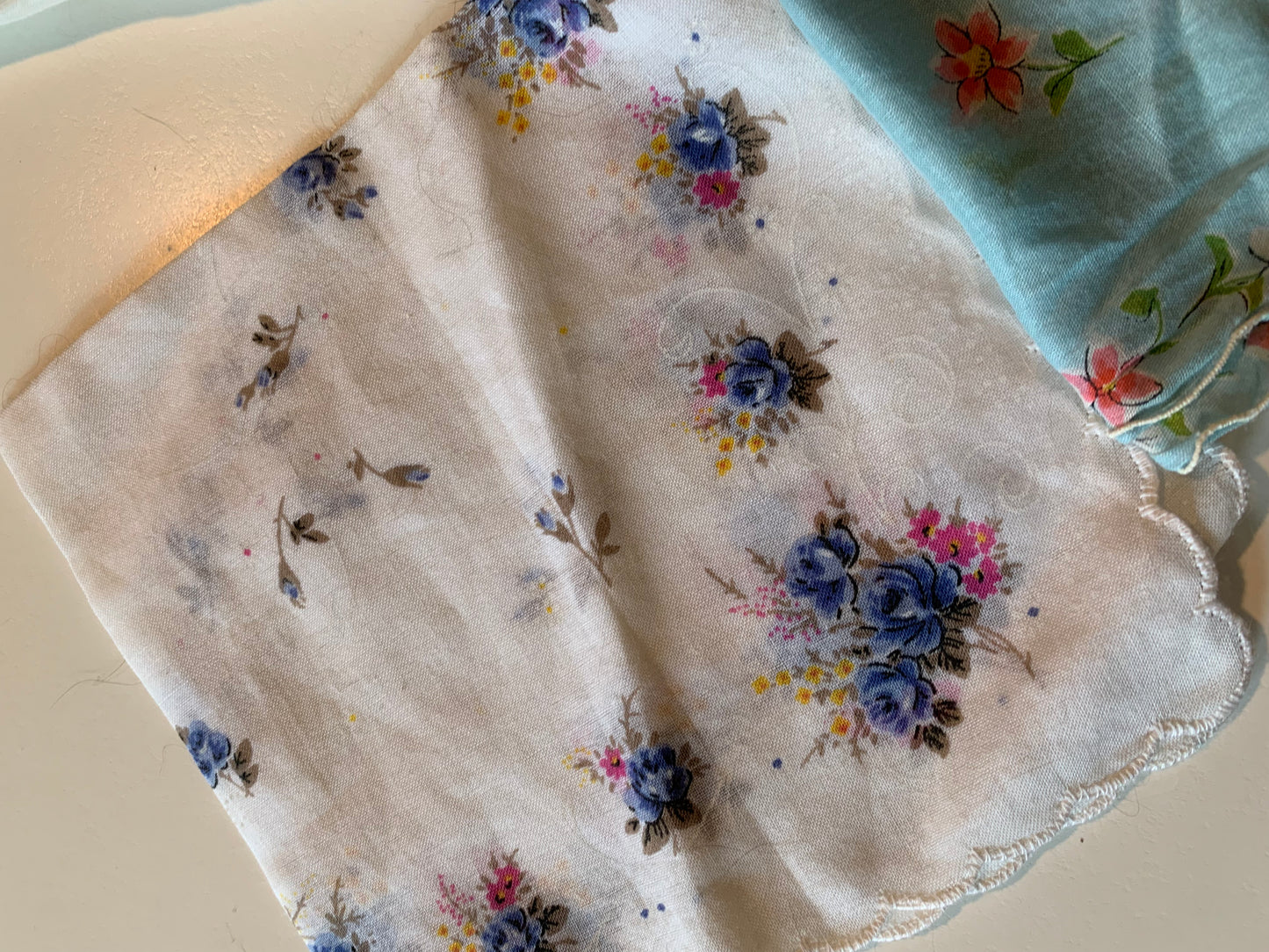 Lot 3 Floral Print Handkerchiefs circa 1960s