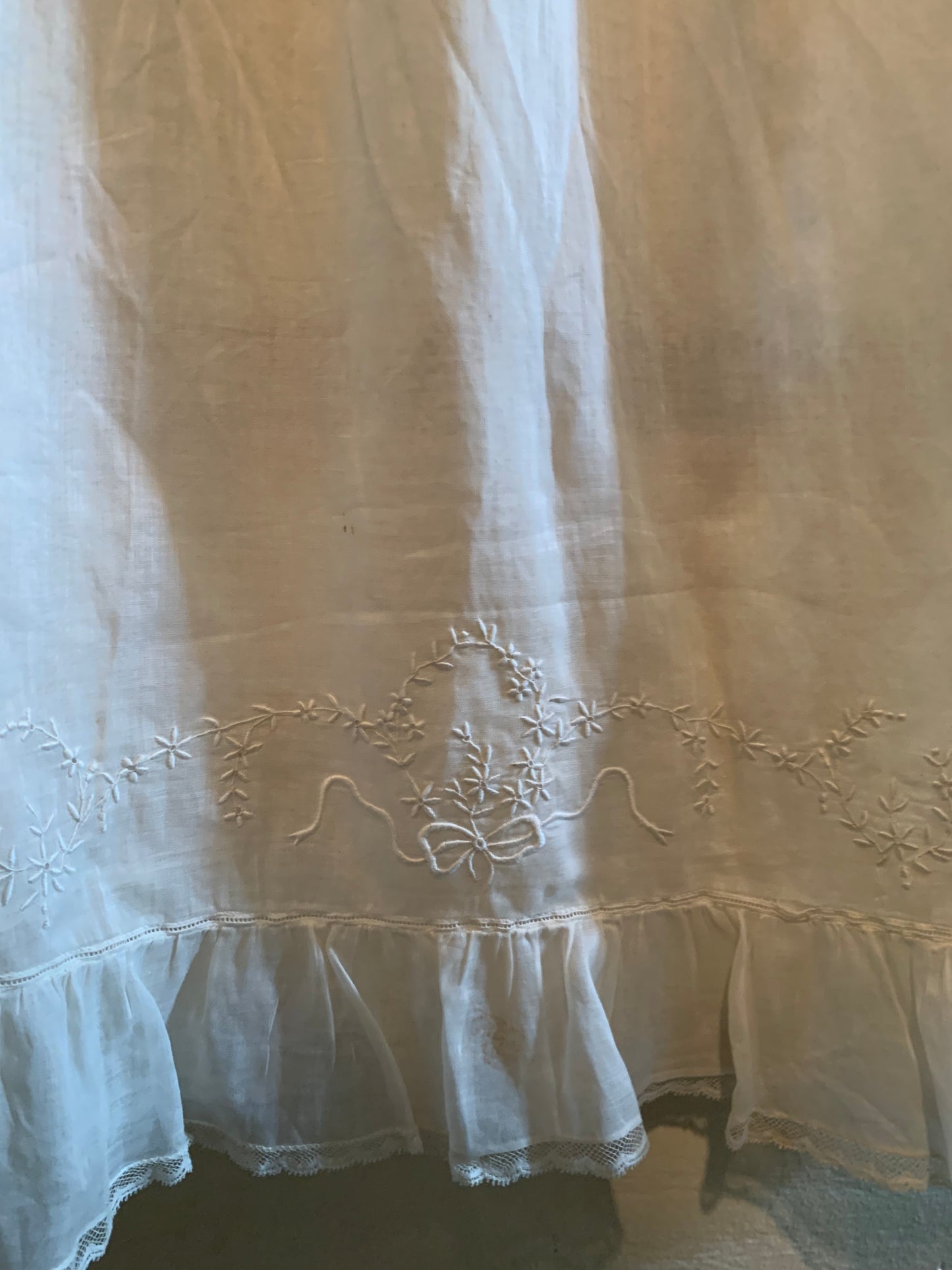 Embroidered Cotton Christening Gown circa 1910s