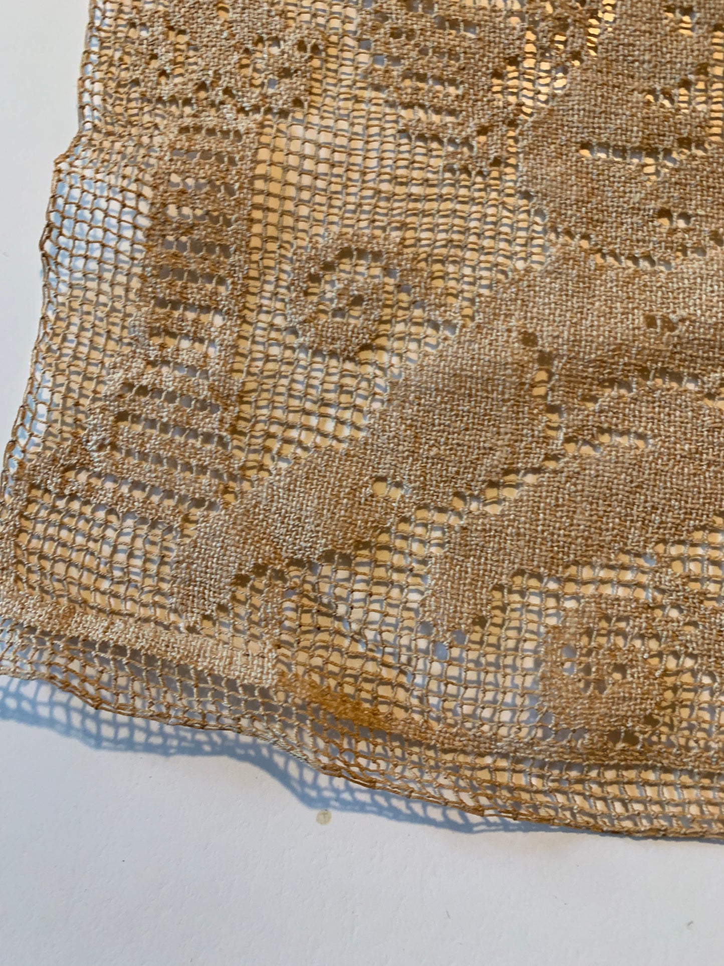 Cherub Filet Lace Panel circa 1900