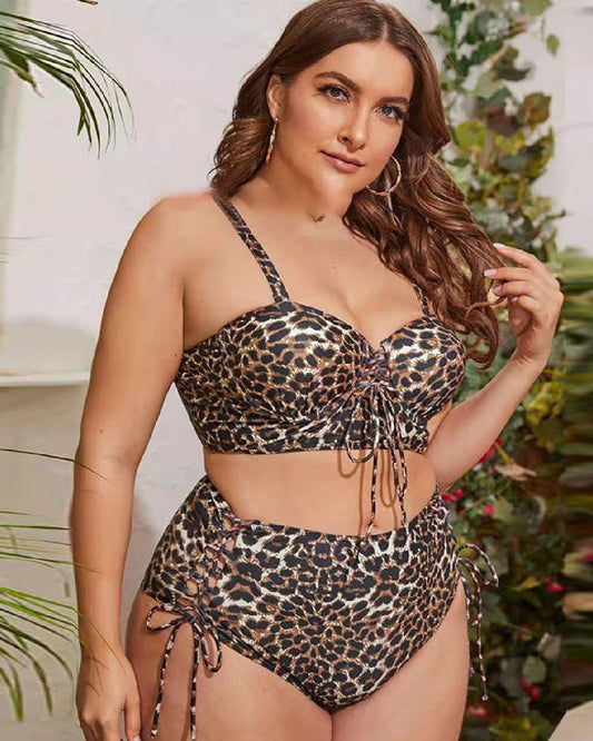 LacedUp- the Corset Lace 2 Piece Bikini 3 Colors/Prints Plus Size