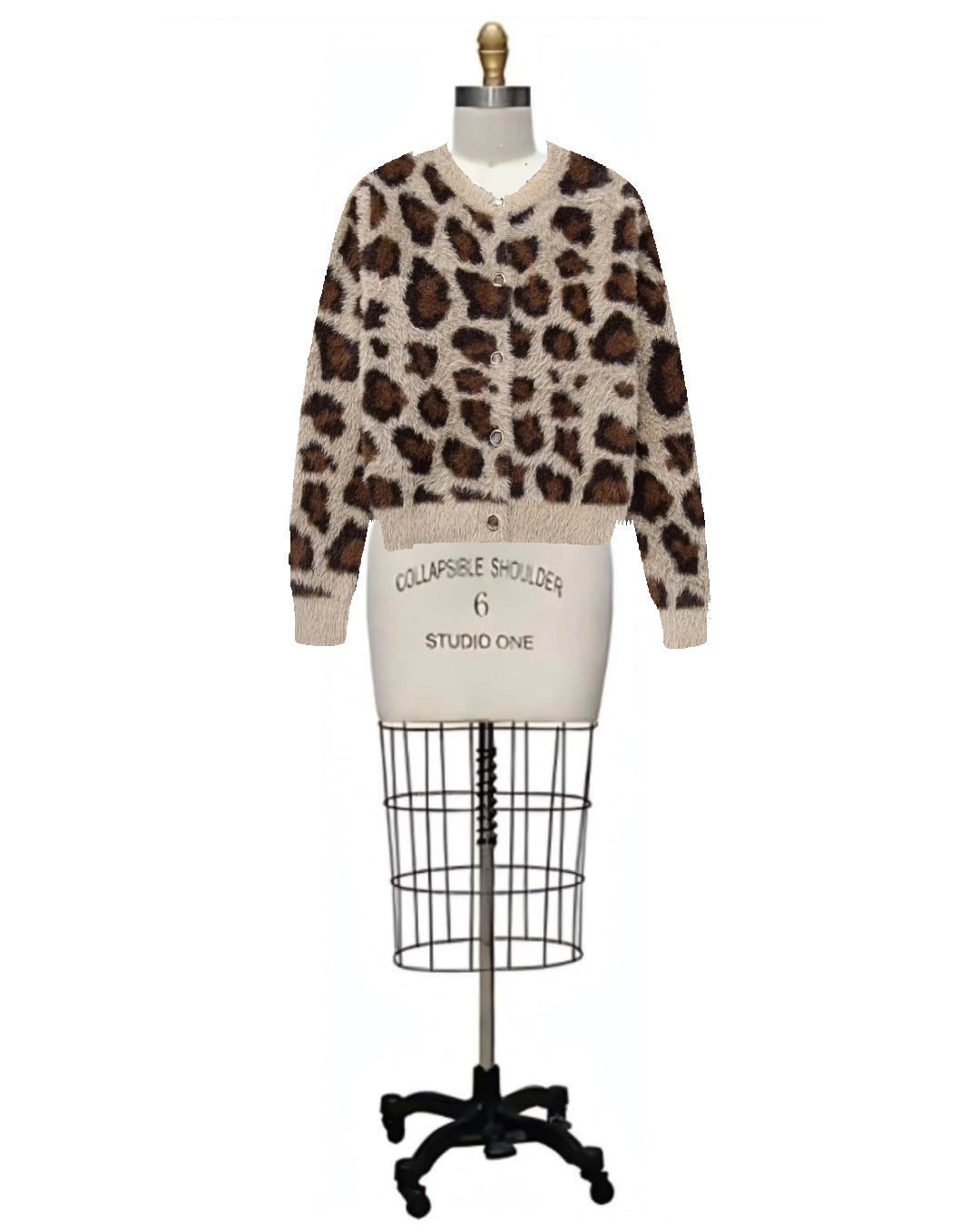 Purrfect- the Leopard Spotted Fuzzy Cardigan Sweater