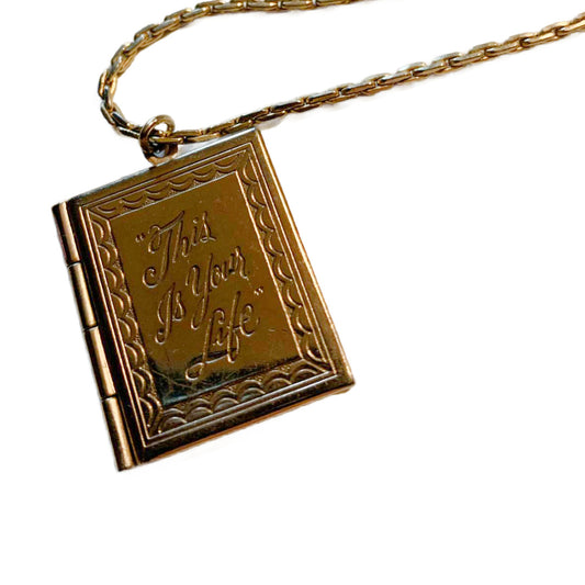 This is Your Life Book Locket Necklace circa 1960s