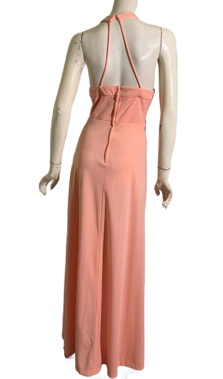Classic Peach Poly Carrie Style Prom Dress circa 1970s