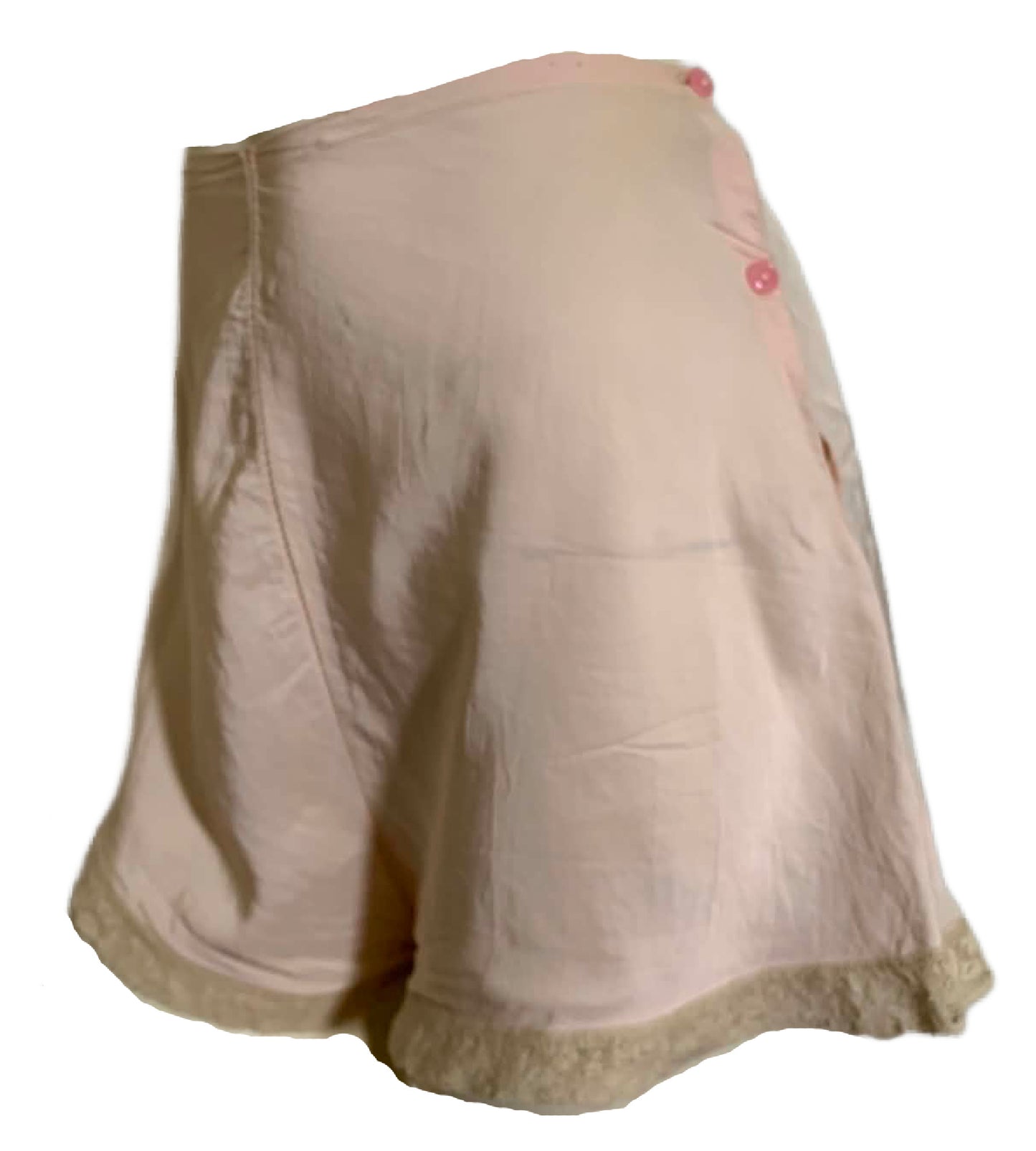Petal Pink Rayon Lace Trimmed Tap Pants circa 1940s