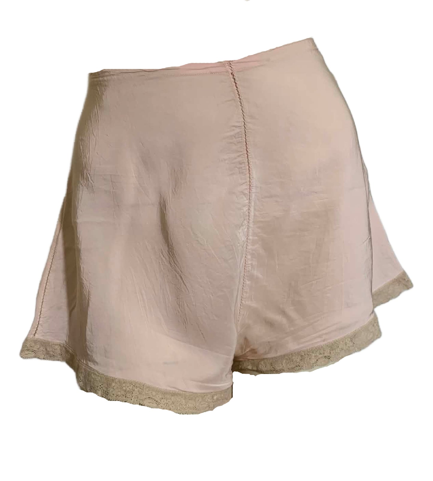 Petal Pink Rayon Lace Trimmed Tap Pants circa 1940s