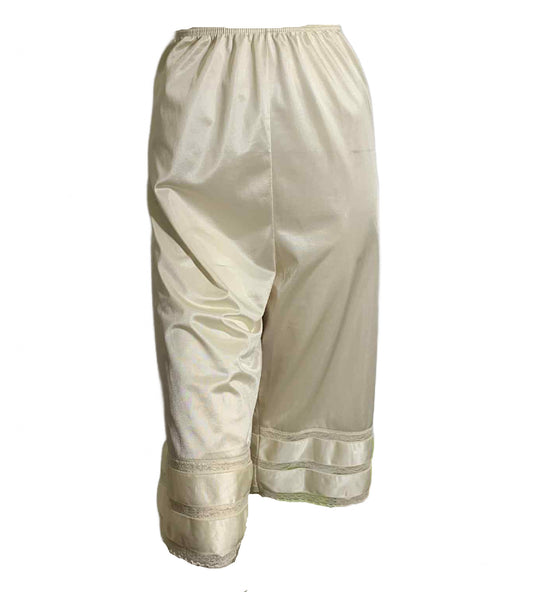 Ivory Nylon Split Skit Half Slip Pettipants Lace Hem circa 1960s