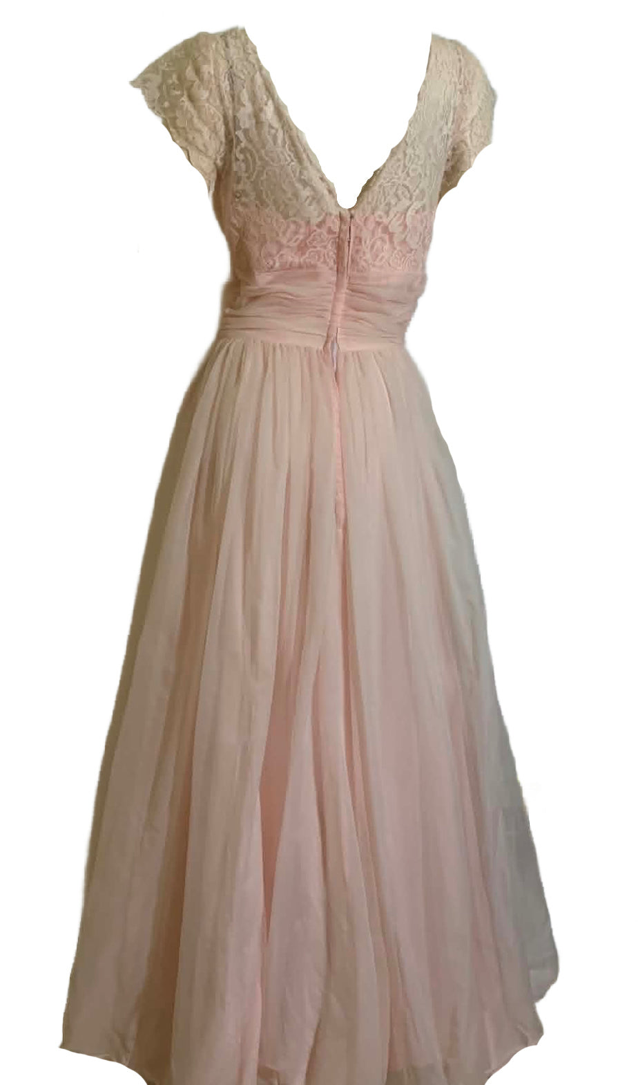 Candy Floss Pink Lace and Chiffon Dress circa 1960s